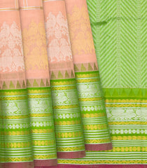 Light Peach Handloom Chirala Silk Cotton Saree With Annam Motifs-Light Peach