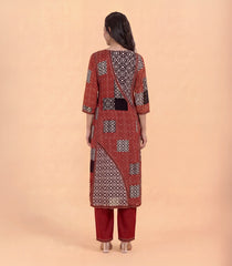 Brown and Black Printed Kurta Set-RC5628