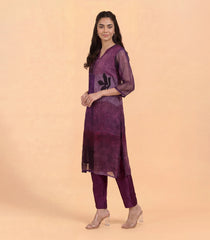 Burgundy Wine Multicolor Printed Kurta Set-RC5650