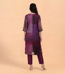 Burgundy Wine Multicolor Printed Kurta Set-RC5650