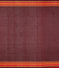 Maroon Woven Bengal Cotton Saree With Cross Motifs-BG1463