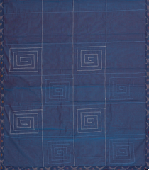 Navy Blue Woven Chirala Cotton Saree With Printed Spiral-CR1365