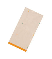 Taupe Handloom Bengal Cotton Saree With Cross Buttas-BG1566