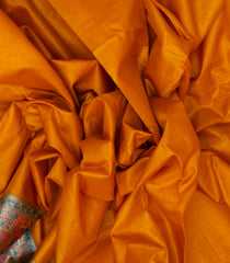 Orange Woven Tussar Silk Saree With Meena Floral Border-TU2984