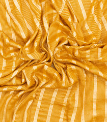 Mustard Woven Banarasi Khaddi Georgette Silk Saree With Stripes-BE1937