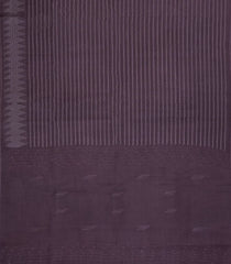 Dark Brown Printed Tussar Silk Saree With Chevron Motifs-TU3367