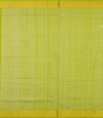 White & Green Handloom Silk Cotton Saree With Checks & Zari Buttas-SC4622