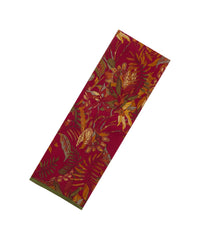 Maroon Printed Crepe Silk Saree With Floral Motifs-PS0899