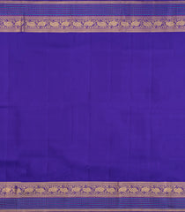 Turquoise Handloom Korvai Kanchipuram Silk Saree With Checks-KA15381