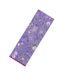 Lavender Printed Pure Satin Silk Saree With Floral Motifs-PS0943