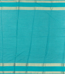 Lime Green Woven Blended Viscose Saree With Zari Checks & Contrast Border-BL6103