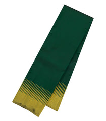Dark Green Handloom Kanchipuram Silk Saree With Combtooth Border-KA16183