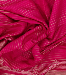 Hot Pink Woven Synthetic Dola Silk Saree With Stripes & Printed Motifs-BL4424