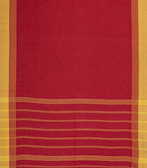 Red Woven Bengal Cotton Saree With Contrast Border-BG1748