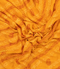 Turmeric Yellow Woven Pure Silk Saree With Printed Floral Motifs-PS0674