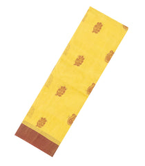 Yellow Handloom Rasipuram Cotton Saree With Floral Buttas-RA2419