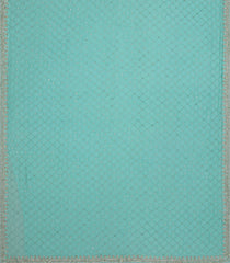 Turquoise Woven Blended Georgette Saree With Embroidered Floral Motifs-EN1856