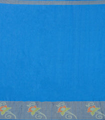 Turquoise Printed Art Tussar Saree With Zari Border-BL5001
