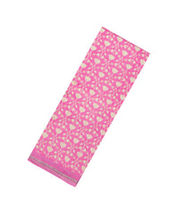 Pink Printed Chanderi Cotton Saree With Floral Motifs-CC1743