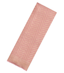Baby Pink Woven Mysore Silk Saree With Chevron Stripes-MS3507