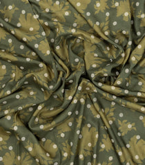 Shadow Green Printed Synthetics Dola Silk Saree With Floral Motifs-BL5274