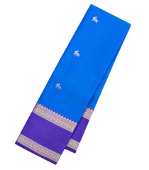 Sky Blue Handloom Kanchipuram Silk Saree With Zari Buttas-KA15650
