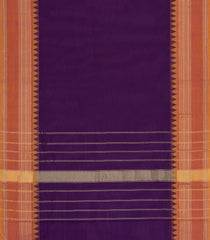 Dark Purple Woven Chettinad Cotton Saree With Contrast Border-CN1897