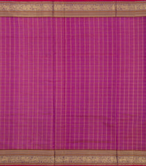 Pink Handloom Silk Cotton Saree With Checks-SC4371