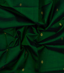 Green Handloom Silk Cotton Saree With Buttas & Contrast Border-SC4496