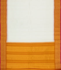 Cream Handloom Gadwal Cotton Saree With Checks & Contrast Temple Border-GA0311