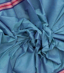 Light Blue Woven Chirala Cotton Saree With Contrast Border-CR1319