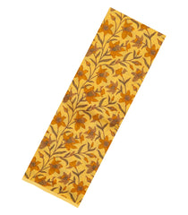 Sandal Printed Silk Saree With Floral Motifs-PS0690