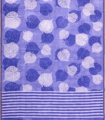Lavender Printed Synthetic Linen With Contrast Border-SY0290