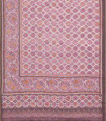 Dusty Pink Woven Synthetic Brasso Saree With Printed Floral Motifs-BL4918