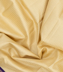 Cream Handloom Korvai Kanchipuram Silk Saree With Zari Checks-KA16674