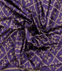 Purple Woven Synthetic Dupion Saree With Bird Motifs & Contrast Border-BL4478