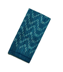 Indigo Handloom Tussar Silk Saree With Printed Stripes & Madhubani Pallu-TU2867