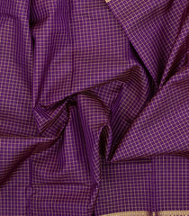 Purple Handloom Kanchipuram Silk Saree With Zari Checks-KA15648