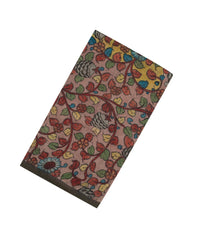 Pink & Yellow Woven Tussar Silk Saree With Printed Kalamkari Motifs-TU2906