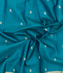 Cyan Woven Pure Silk Saree With Zari Buttas-EC2583