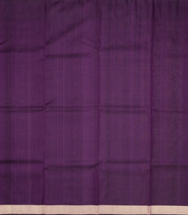 Dark Purple Handloom Soft Tussar Silk Saree With Floral Buttas-TU3734