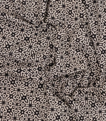 Black Printed Jaipur Cotton Saree With Floral Motifs-JC1662