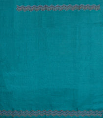Cyan Woven Tussar Silk Saree With Printed & Embroidered Motifs-TU3815