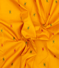 Yellow Handloom Korvai Kanchipuram Silk Saree With Silk Buttas-KA15919