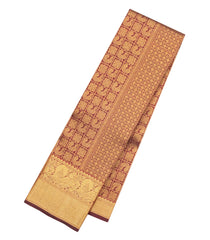 Maroon Handloom Kanchipuram Silk Saree With Annam Motifs-KA15796