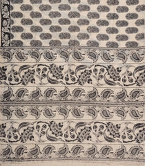 Black Printed Kalamkari Cotton Saree -KAL1244