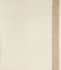 Off White Woven Art Linen Saree With Flower Motifs-BL5652