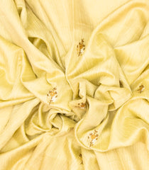 Cream Woven Blended Dupion Saree With Embroidered Floral Motifs-BL3840