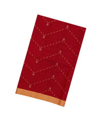 Red Handloom Soft Silk Saree With Stripes & Buttas-SO4332