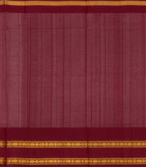 Sandal Handloom Korvai Silk Cotton Saree With Maroon Border-SC4405